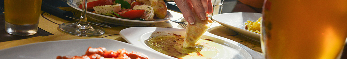 Eating Greek Mediterranean at Yianni's Taverna restaurant in Bethlehem, PA.